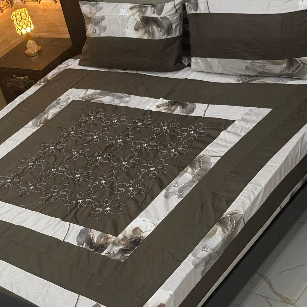 Patch Work Bedsheets Embroidered Or Panel  Stuff : Cotton King Size Export Quality