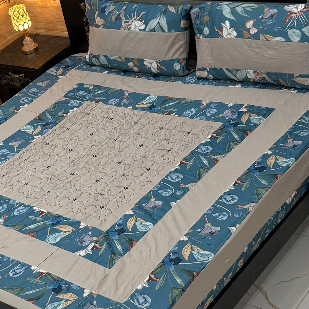 Patch Work Bedsheets Embroidered Or Panel  Stuff : Cotton King Size Export Quality