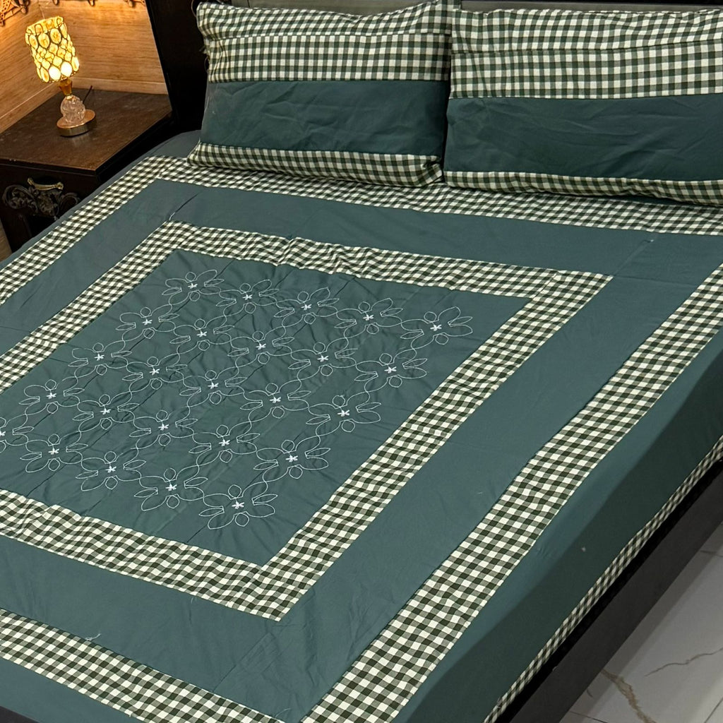 Patch Work Bedsheets Embroidered Or Panel  Stuff : Cotton King Size Export Quality