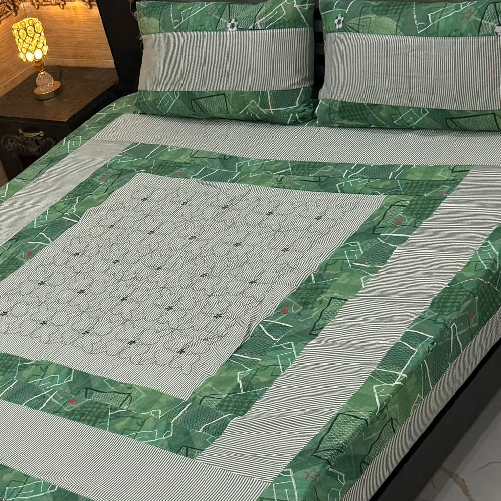 Patch Work Bedsheets Embroidered Or Panel  Stuff : Cotton King Size Export Quality