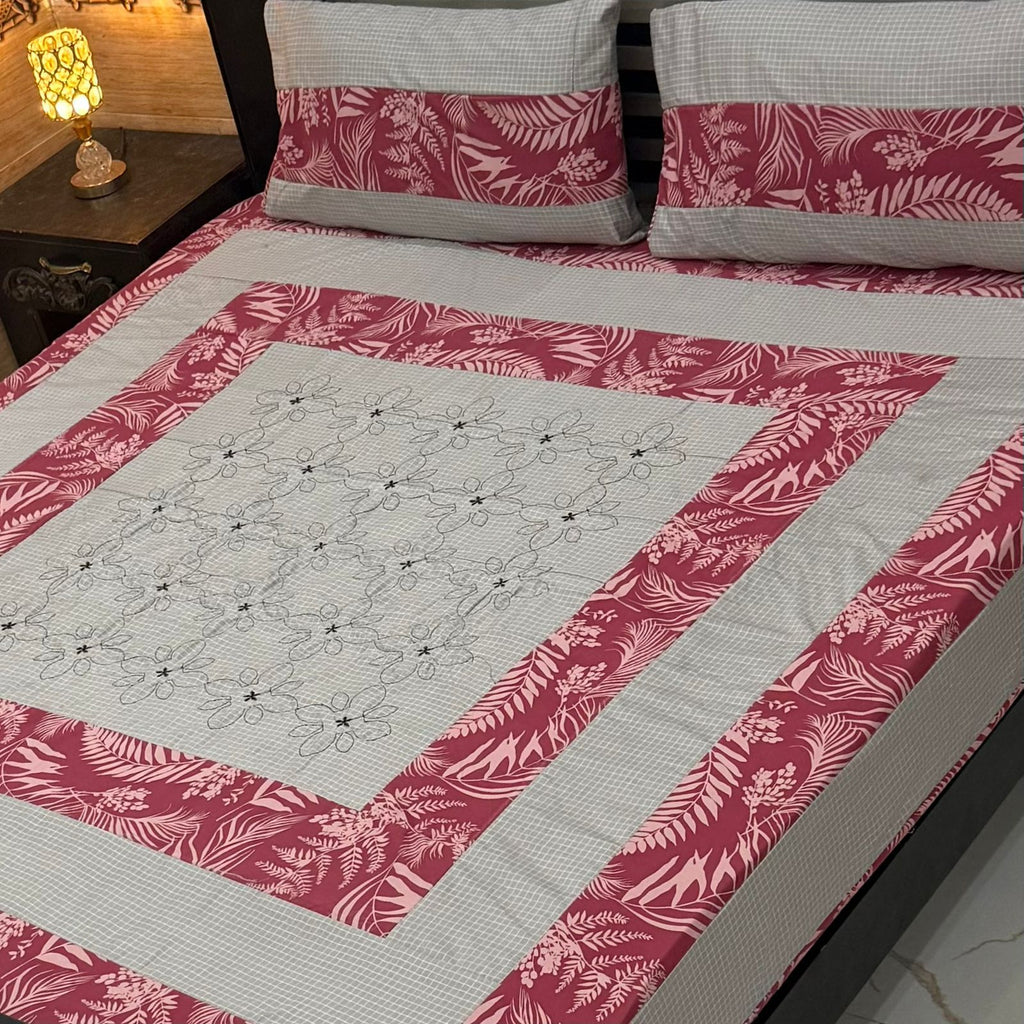 Patch Work Bedsheets Embroidered Or Panel  Stuff : Cotton King Size Export Quality