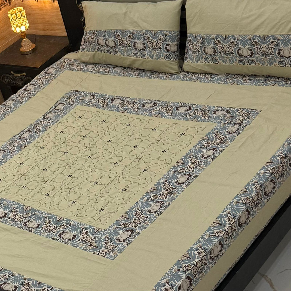 Patch Work Bedsheets Embroidered Or Panel  Stuff : Cotton King Size Export Quality