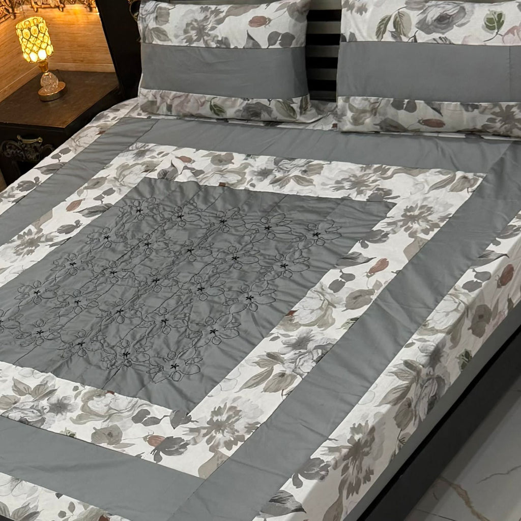 Patch Work Bedsheets Embroidered Or Panel  Stuff : Cotton King Size Export Quality