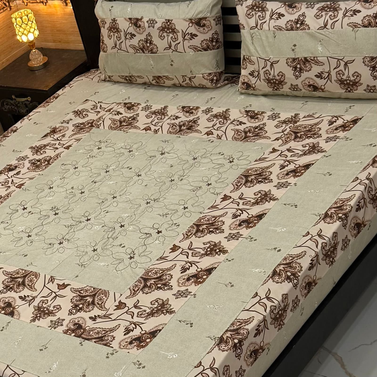 Patch Work Bedsheets Embroidered Or Panel  Stuff : Cotton King Size Export Quality
