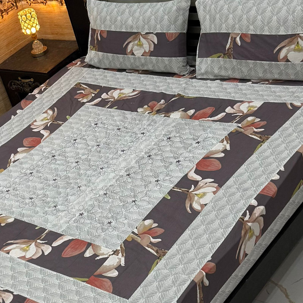Patch Work Bedsheets Embroidered Or Panel  Stuff : Cotton King Size Export Quality