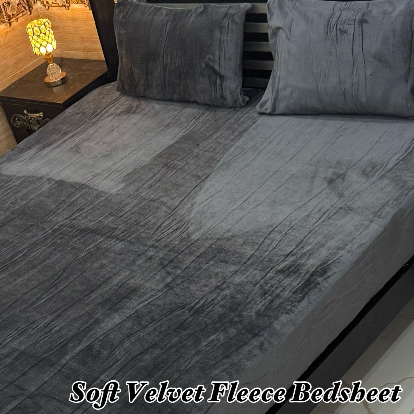 Soft Velvet Fleece King Size Bedsheet Set – Ultra Soft & Warm | 2026 Collection