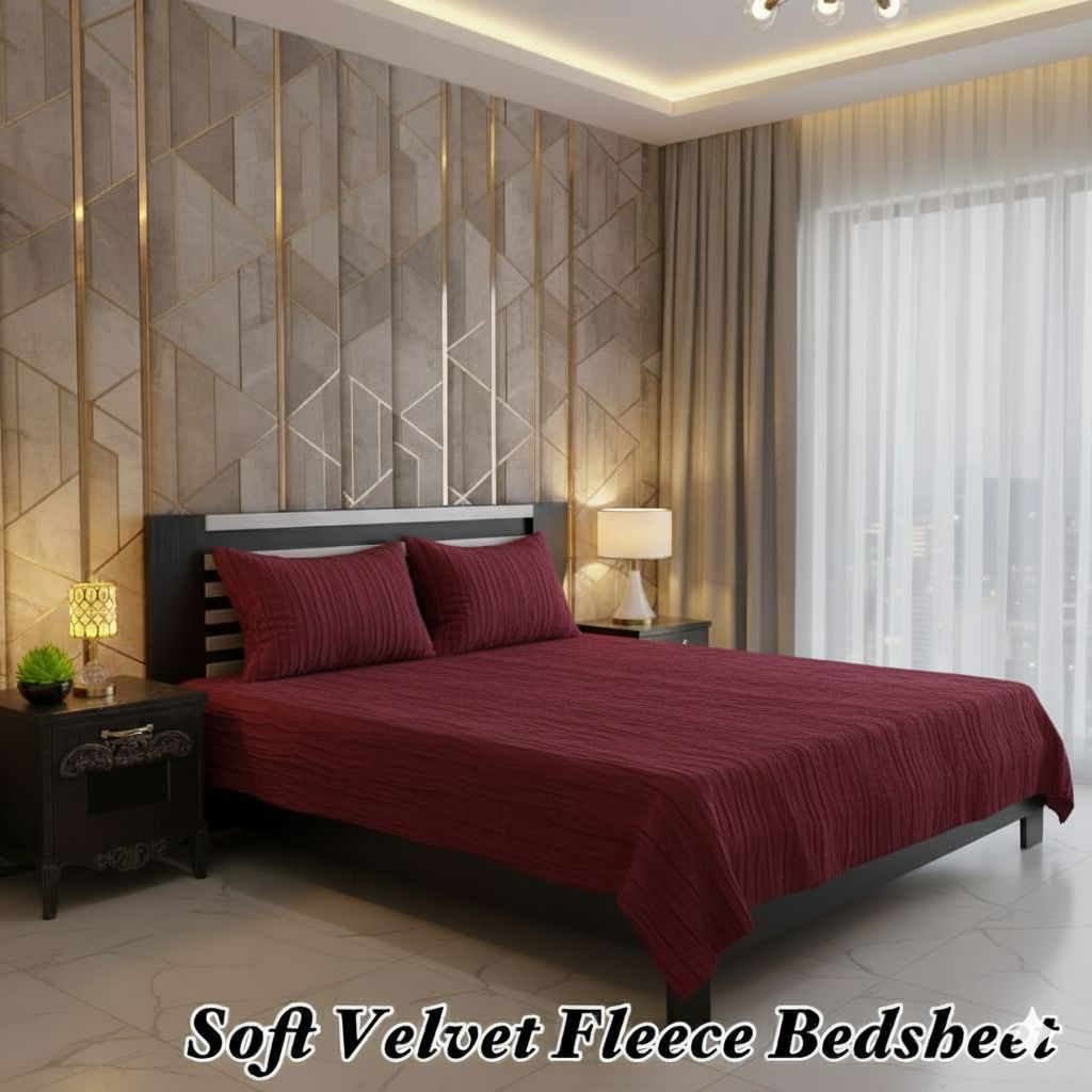 Soft Velvet Fleece King Size Bedsheet Set – Ultra Soft & Warm | 2026 Collection