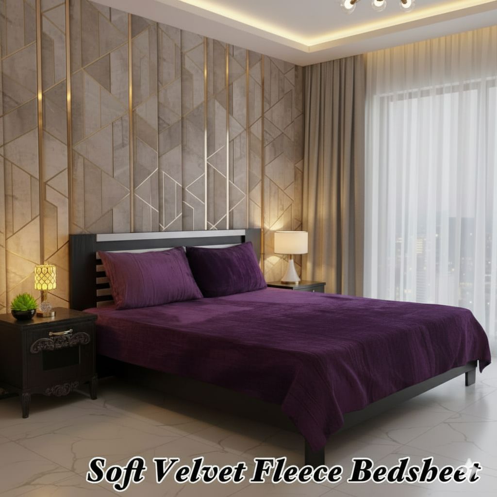 Soft Velvet Fleece King Size Bedsheet Set – Ultra Soft & Warm | 2026 Collection