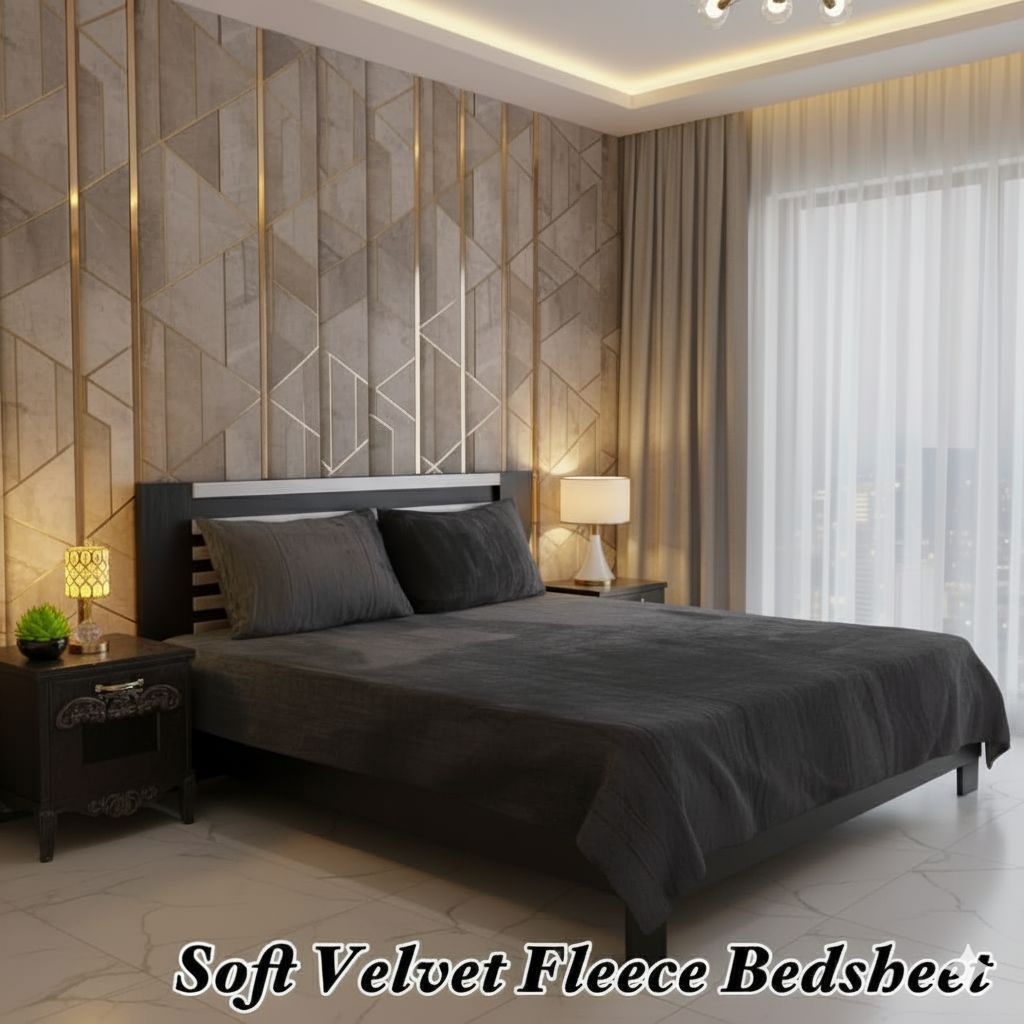 Soft Velvet Fleece King Size Bedsheet Set – Ultra Soft & Warm | 2026 Collection