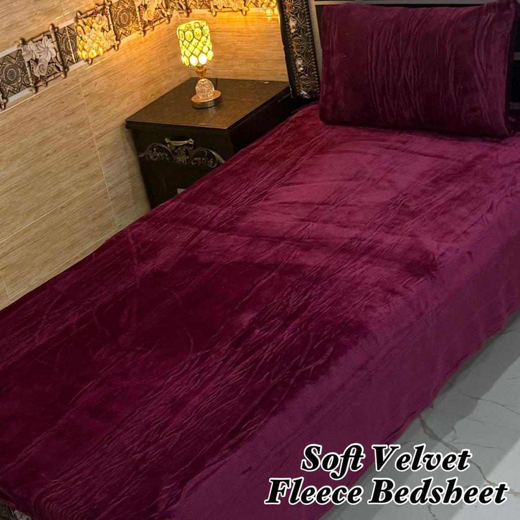 Soft Velvet Fleece Bedsheet Set – Single Size | Ultra Soft & Warm | 2026 Collection