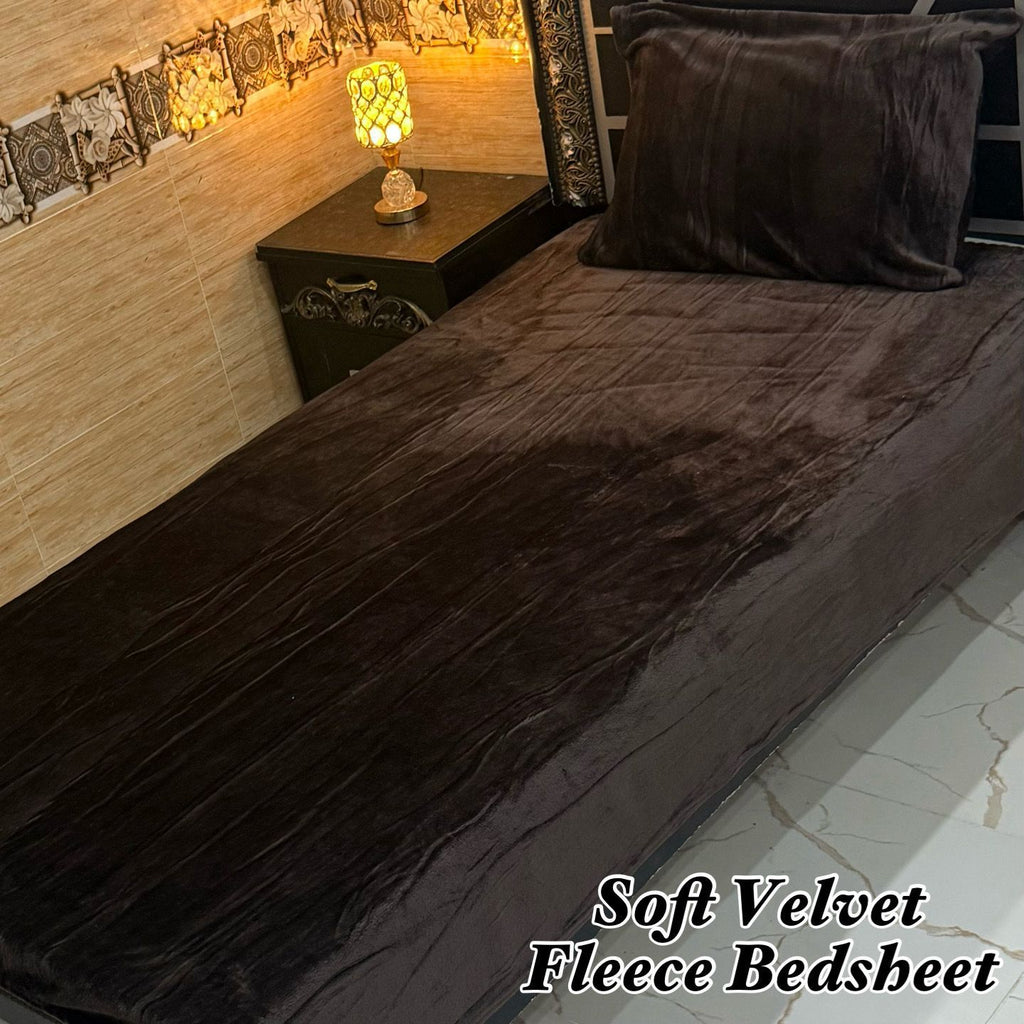 Soft Velvet Fleece Bedsheet Set – Single Size | Ultra Soft & Warm | 2026 Collection