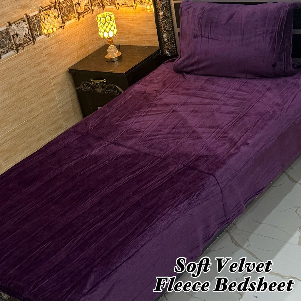 Soft Velvet Fleece Bedsheet Set – Single Size | Ultra Soft & Warm | 2026 Collection