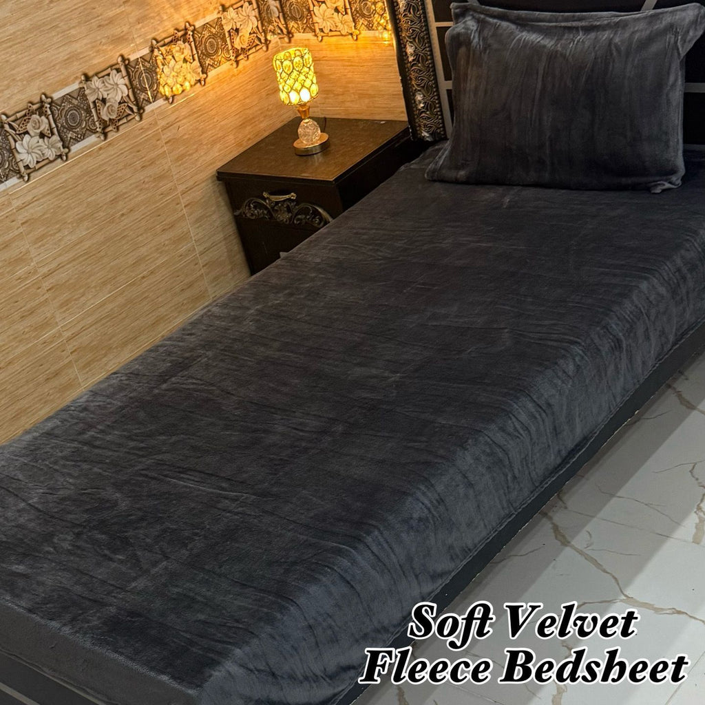 Soft Velvet Fleece Bedsheet Set – Single Size | Ultra Soft & Warm | 2026 Collection