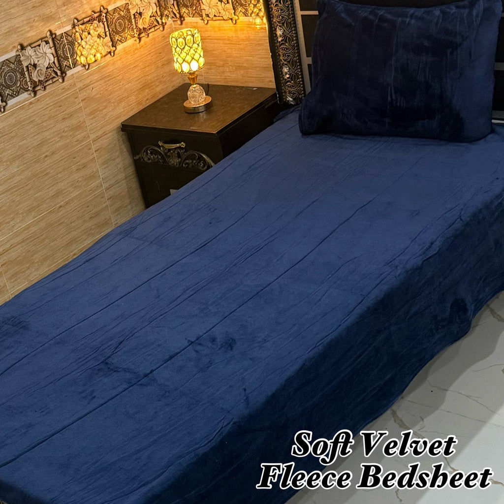 Soft Velvet Fleece Bedsheet Set – Single Size | Ultra Soft & Warm | 2026 Collection